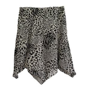 Addition Elle Skirt Black Cream Elastic Waist Handkerchief Hem Plus Size 26 NEW